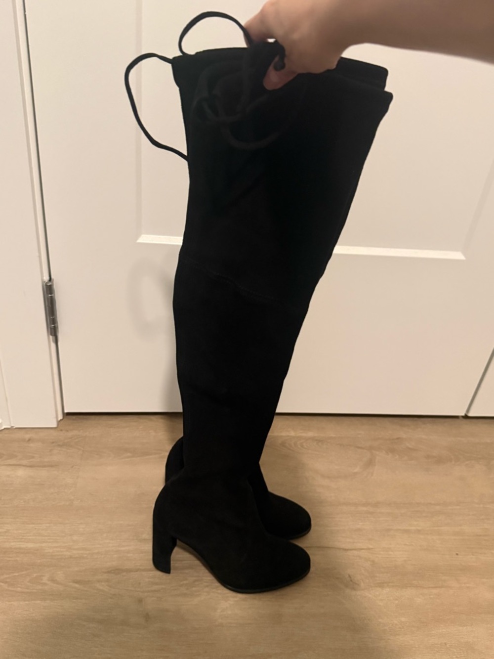 Stuart Weitzman Black Suede Hiline Shoe Box